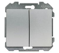 Delta Iris Conmutador doble (Plateado, Empotrar, Aluminio)