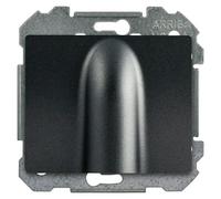 Delta Iris Tapa para mecanismo salida cables (Negro, Plástico)