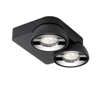 Delta Light Tweeter, lámpara de techo LED 2 focos, negro/cromo - Bluetooth