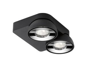 Delta Light Tweeter, lámpara de techo LED 2 focos, negro/cromo - regulable por corte de fase