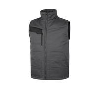 Delta plus Chaleco de trabajo de invierno multibolsillos, cierre de cremallera antifrío 9 bolsillos reflectantes. Deltaplus STOCKTON3. Color gris-nara