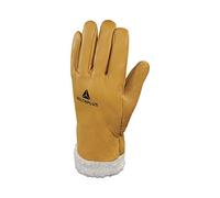 Delta plus guantes de piel - Guante para frío flor vacuno forro amarillo talla 10