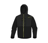 Delta Plus HORT2NJTM - Chaqueta de poliéster y elastano (3 capas laminadas, talla M), color negro y amarillo