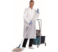 Delta plus indumentaria acc. - Bata polipropileno blanco cierre corchete talla -l