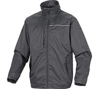 Delta Plus LITEGRGT - Cazadora impermeable (poliéster con revestimiento de PVC, talla L), color gris y naranja