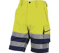 Delta Plus phbe2jmtm panostyle Alto se área Bermuda de trabajo de poliéster/algodón, amarillo neón de color azul marino, m, 10 unidades)