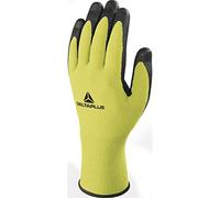 Delta Plus vv734ja07 poliamida/Spandex guantes, espuma de nitrilo/TPU chapado en Palma, Amarillo neón de color negro, 07, 120 unidades)