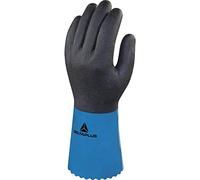 Delta Plus vv836bl10 PVC/nitrilo sobre soporte de poliamida Guantes, guantes PVC/recubrimiento de nitrilo, 30 cm, azul, 10, 60 unidades)