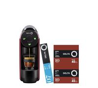 Delta Q | Cafetera Cápsulas MiniQool Rojo 19 Bares 0,6 L | Incluye 80 Cápsulas Intensidad 10 + 10 Descafeinado