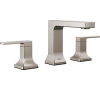 Delta Velum Brushed Nickel Bathroom Faucet 3 Hole, 8 Inch Widespread Bathroom Sink Faucet for Vanity, Metal Push-Pop Drain Assembly, Stainless 3537LF-SSMPU