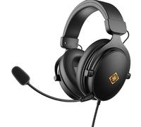 Deltaco Auriculares para Videojuegos de Piel, Conector de 3,5 mm, Color Negro
