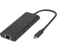 Deltaco Concentrador USB-C negro 6 en 1