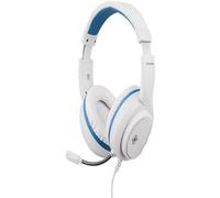 Deltaco GAM-127-W Auricular y Auricular Alámbrico Casco Gaming Azul, Blanco