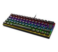 DELTACO GAMING DK430 - Teclado mecánico para Juegos (RGB Lighting, 60%, interruptores Rojos, diseño alemán QWERTZ) - Negro