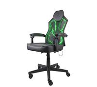 Deltaco Gaming - Silla gaming LED, en cuero PU, con control remoto y diseño ergonómico, con ruedas lisas