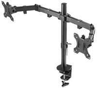 DELTACO Soporte para Monitor para Videojuegos, Soporte para Monitor, Soporte de Escritorio, 2 Soportes para Monitor VESA 75 x 75 13-32 Pulgadas