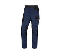 DELTAPLUS Delta Plus - Pantalón de Trabajo Multibolsillos Stretch 63% poliéster 34% algodón 3% Elastano 260gr Mach 2 M2PA3STR, Azul y Naranja, M