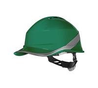Deltaplus Diamond Vi Wind - Casco de construcción con ventilación (53 a 64 cm, con Tapa Frontal de béisbol, Cierre ABS, Cabeza de Rotor, 53-64 cm), Color Verde