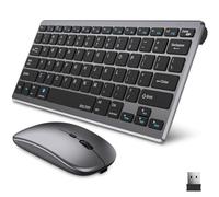 Delton Combo de Teclado y Mouse inalámbrico portátil N35, de Viaje, pequeño, Bluetooth y 2.4 GHz, 3 dpi Ajustables (800/1200/1600), Compatible con PC, portátiles, macOS e iOS, Color Negro