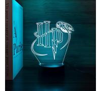 Deluisho Anime 3d Ha-rry Lámpara, Ha-rry Po-t Lámpara, Anime 3d Led Night Light, Luz Nocturna Estereoscópica de 16 Colores con Toque Inteligente, Regulable y Visual