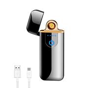 Deluisho Encendedor electrónico de arco - Carga USB, resistente al viento, tacto duradero, encendedor de cigarrillos de bolsillo (negro) (LG-1)