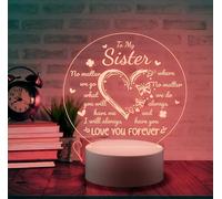Deluisho Lampara 3D, Luz de Noche Personalizada, 3D LED Ilusión Lámpara, Luz Nocturna Estereoscópica Visual de Atenuación con Control Remoto de 7 Colores (Circular)