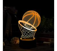 Deluisho Lámpara de Baloncesto 3D, Baloncesto 3D Luz de Noche Ilusión, Luz Nocturna Infantil, Lampe de Visión Variable de 16 Colores con Mando a Distancia