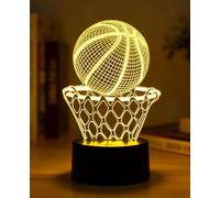 Deluisho Lámpara de Baloncesto 3D, Baloncesto 3D Luz de Noche Ilusión, Luz Nocturna Infantil Lampe de Visión Variable de 16 Colores con Mando a Distancia Regalos para niños y fanáticos del baloncesto