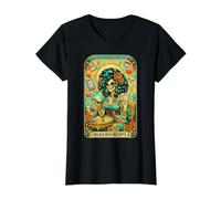 Delulu con Recibos Esqueleto Oráculo Tarot Arte Camiseta gráfica económica, Mujer, Negro, S