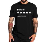 Delulu Is The Solulu T Shirt Delusional Slang Humor T-Shirts For Men 100% Cotton Y2k Tops Size Black L