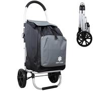 Deluxa® Carro de la compra con compartimento refrigerado | Plegable | Carro de la compra con ruedas | Bolsa de la compra | 25x30x50 cm | Negro