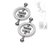 Deluxe 1 par de anillos para pezones Fetiche Abrazaderas Pezón ajustable Fetiche Tortura Abrazaderas para senos Erótico SM Pesas Abrazadera Fetiche Sexo erótico BDSM Bondage Juguete sexual