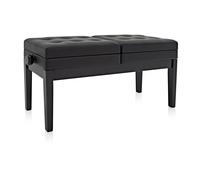 Deluxe Duet Piano Stool with Storage by Gear4music Gloss Black