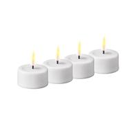 Deluxe Homeart Juego de 4 velas LED blancas sin llama para interiores, con tecnología Real Flame™, funciona con pilas