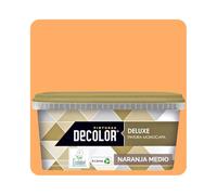 DELUXE Pintura de Interior Monocapa Mate. 4 Litros. Ecológica con Certificado Ecolabel. NARANJA MEDIO