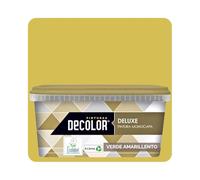 DELUXE Pintura de Interior Monocapa Mate. 4 Litros. Ecológica con Certificado Ecolabel. VERDE AMARILLENTO