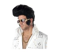 Deluxe Rock N' Roll Elvis Wig Mens Fancy Dress 1950s Celebrity Costume Accessory (disfraz)