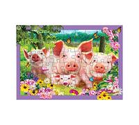 Deluxebase 3D LiveLife Tray Jigsaw Puzzle - Pluma de Cerdo. ¡Rompecabezas lenticular del Animal del Campo 3D con 40 Pedazos! Tray Puzzle Range Ilustraciones Originales autorizadas del Artista REN