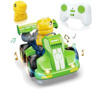 Delycazy Coche Teledirigido para Niños 2 3 4 5 6 Años, 2.4GHz Dinosaurios Coches Teledirigidos Niños Juguetes con Música y Luz, Regalo para Niños Niña 2-8 Años