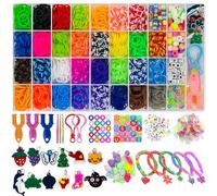 Delycazy Gomas para Hacer Pulseras Elasticas, 2500+ Kit para Hacer Pulseras, Juguete para Niños de DIY Collares