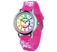 Delycazy Reloj para Niña, Infantil Analógico de Pulsera Aprendiendo Reloj para Aprender La Hora Niños, Movida de Cuarzo, Regalo de Cumpleaños Niña 4-10 Años