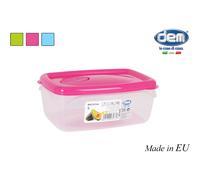 Dem - FIAMBRERA HERMÉTICA MICROONDAS 1L RECTANGULAR - Colores Surtidos - Conserva Frescura - Diseño Práctico - Sin Fugas - Fácil Limpieza y Transporte
