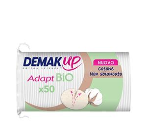Demak'Up Adapt Bio algodn para desmaquillar - Cara y ojos - 100% fibras naturales orgnicas y no blanqueadas - Certificado GOTS - 50 algodones