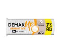 Demak'Up Sensitive x72 - Discos Desmaquillantes Ultra Suaves para Pieles Sensibles - Cara y Ojos - Fibra de Algodón 100% Natural - Paquete con 72 Discos