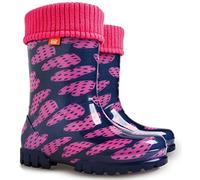 Demar Botas de lluvia para niños y niñas, con forro polar cálido, ligeras, unisex, Corazones de lunares, 34/35 EU