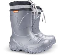 Demar Botas de lluvia para niños y niñas de 1 a 9 años, con espuma EVA, botas de lluvia cálidas con forro de lana para niños, gris metalizado, 30/31 EU