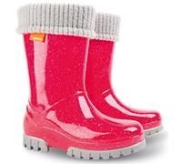 Demar Botas de lluvia para niños y niñas de 2 a 10 años Wellington con forro cálido, Pink Hot, 32 EU