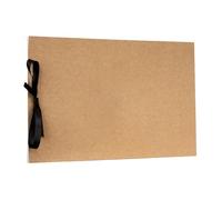 Demark - Album de firmas kraft para bodas, comuniones, bautizos, eventos, Libro de firmas tamaño 30x20 encucadernado lazo. (20 hojas, Lazo)