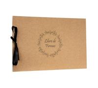 Demark - Album de firmas kraft para bodas, comuniones, bautizos, eventos, Libro de firmas tamaño 30x20 encucadernado lazo. (20 hojas, Corona)