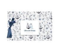 Demark - Álbum firmas tamaño 30x20 cm con encuadernacion lazo. Libro de firmas con 10 o 20 hojas blancas. Libro firmas comunión para niña/niño. (Eucalipto, 10 hojas)